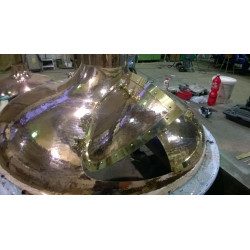 Dvířka varny měď + mosazné prvky, vyklopná